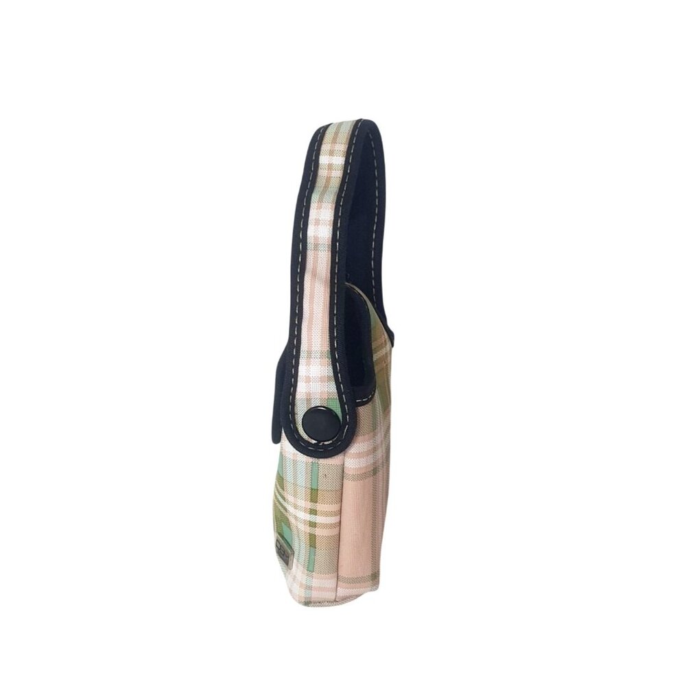 OBM Mini Pouch Vinyl Plaid Toiletry Makeup Snap Closure Compact Everyday Use - Picture 2 of 5